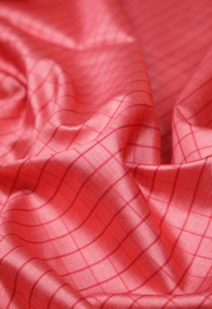 Ballet Pink Tussar Saree with Without Zari Zari Checks