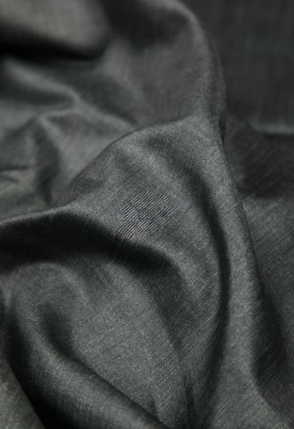 Stone Blue Tussar Saree with Bronze Zari Buttis (small Dots Or Motifs)