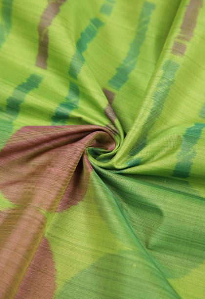 Lime Green Soft Silk Sarees with Without Zari Zari Geometric Shapes
