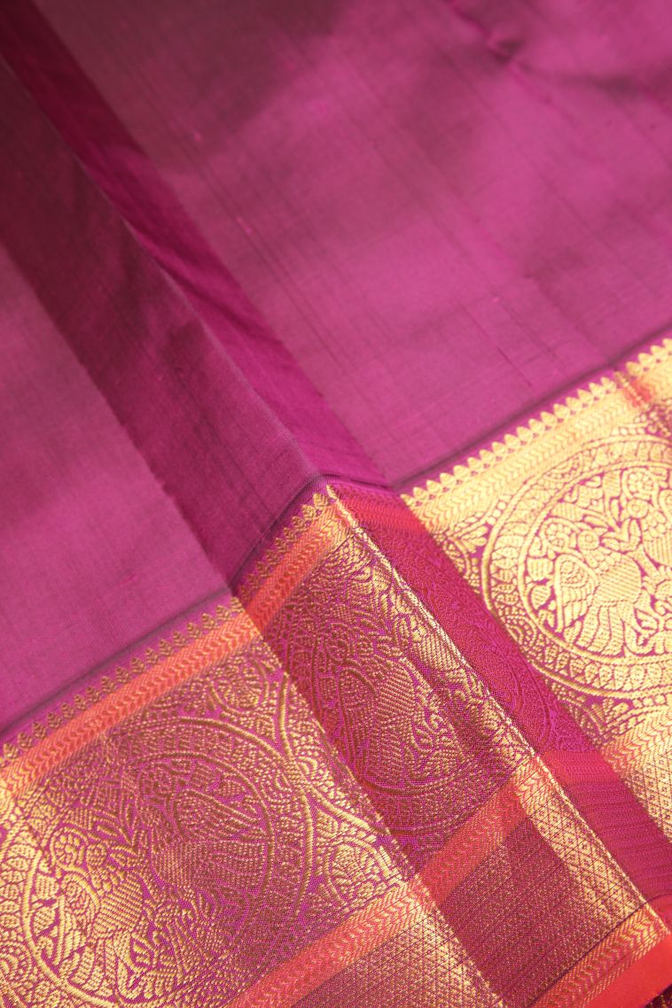 Lemon Yellow Kanchipuram Silk Sarees with Gold Zari Buttis (small Dots Or Motifs) view 3