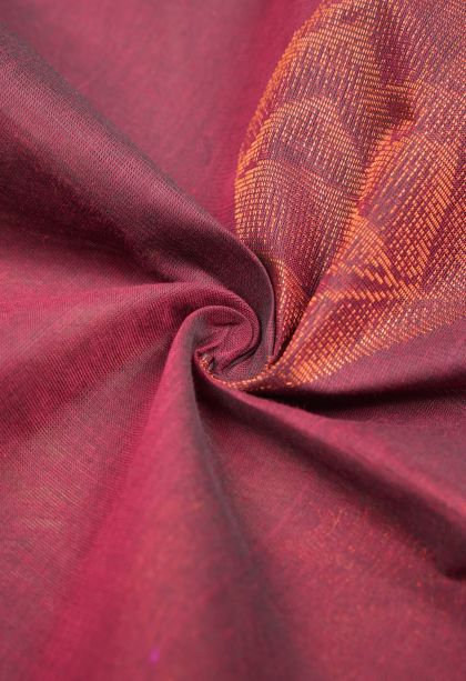 Magenta Purple Kovai Cotton Sarees with Without Zari Zari Buttis (small Dots Or Motifs)