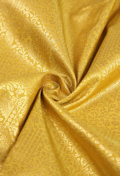 Gold Samudrika Pattu with Copper Zari Floral Patterns
