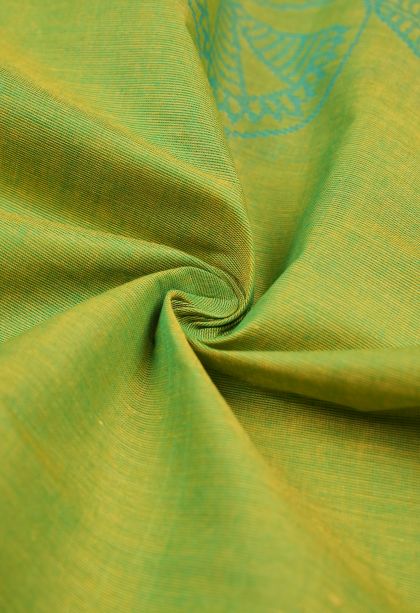 Lime Green Kovai Cotton Sarees with Without Zari Zari Buttis (small Dots Or Motifs)