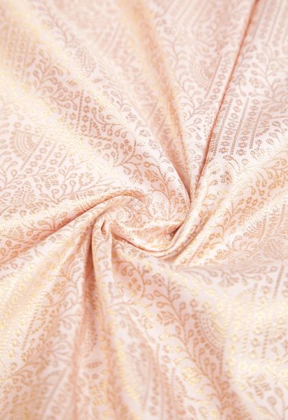 Lemonade Pink Samudrika Pattu with Copper Zari Floral Patterns