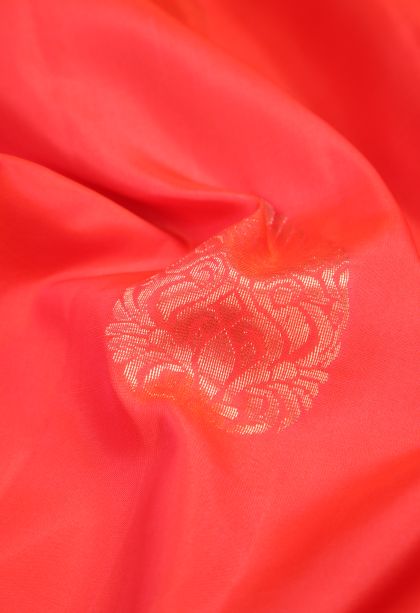 Strawberry Pink Soft Silk Saree with Copper Zari Buttis (small Dots Or Motifs)