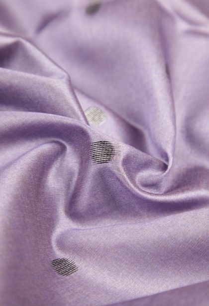 Lavender Purple Tussar Saree with Bronze Zari Buttis (small Dots Or Motifs)