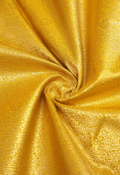 Lime Green Samudrika Pattu with Copper Zari Floral Patterns