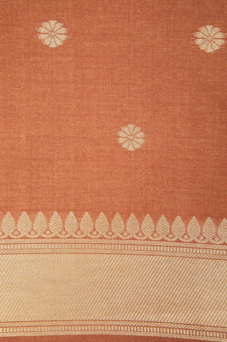Arctic Blue Tussar Saree with Without Zari Zari Buttis (small Dots Or Motifs) view 3
