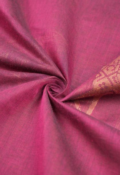 Magenta Purple Kovai Cotton Sarees with Without Zari Zari Buttis (small Dots Or Motifs)