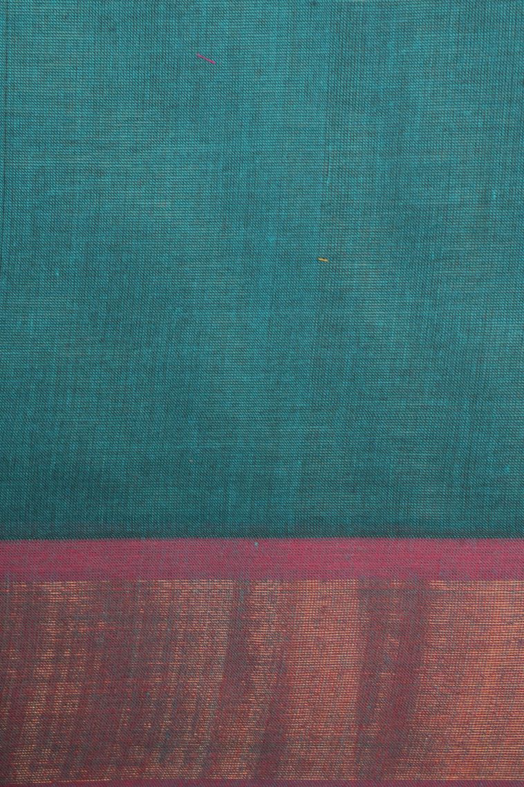 Ocean Blue Kovai Cotton Sarees with Without Zari Zari Checks view 3