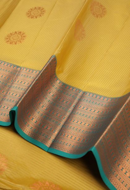 Gold Visiri Madippu Silk Sarees with Copper Zari Stripes