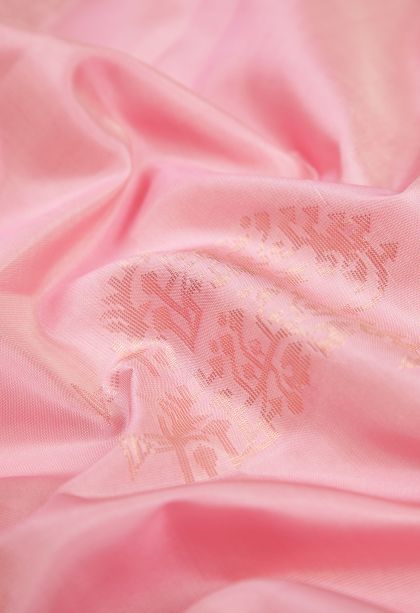 Ballet Pink Soft Silk Saree with Copper Zari Buttis (small Dots Or Motifs)