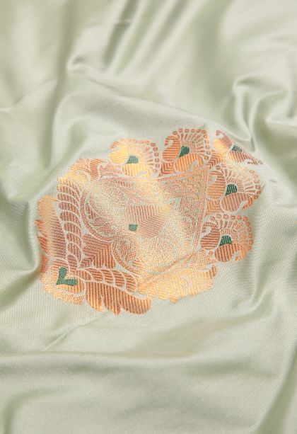 Sapphire Blue Visiri Madippu Silk Sarees with Copper Zari Buttis (small Dots Or Motifs)