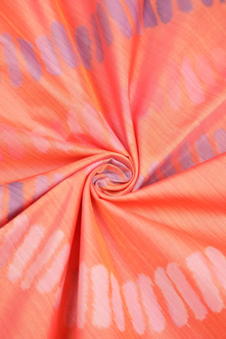 Peach Pink Soft Silk Sarees with Without Zari Zari Geometric Shapes view 4