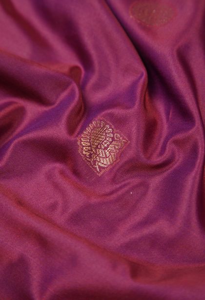 Bosenberry Purple Soft Silk Saree with Copper Zari Buttis (small Dots Or Motifs)