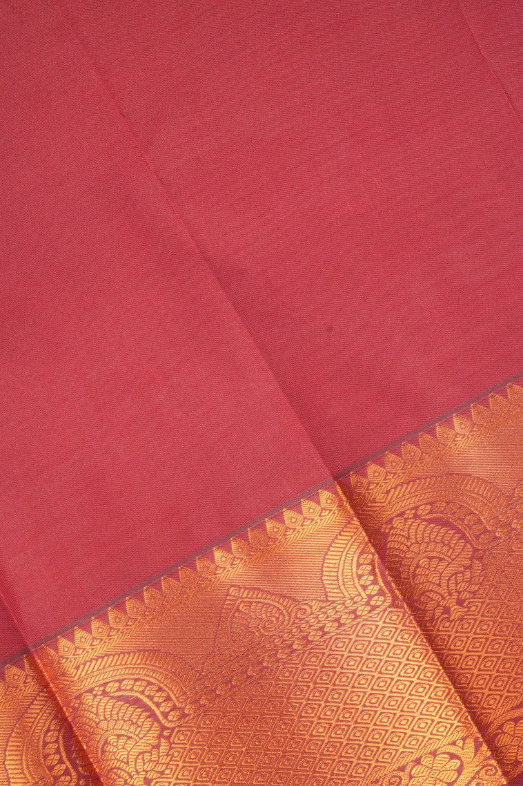 Arctic Blue Visiri Madippu Silk Sarees with Copper Zari Checks view 3