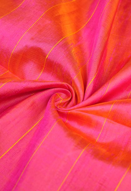 Strawberry Pink Soft Silk Saree with Without Zari Zari Plain