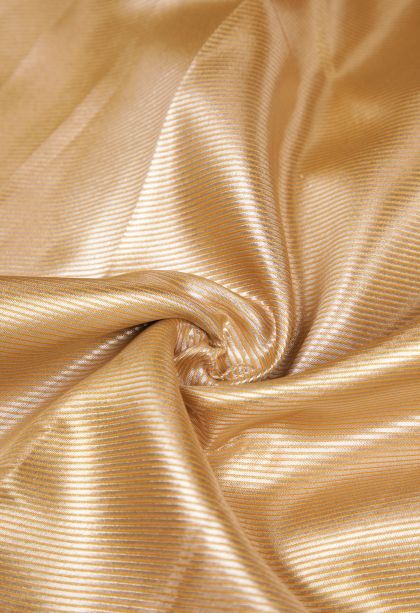 Gold Tissue Silk Sarees with Silver Zari Stripes