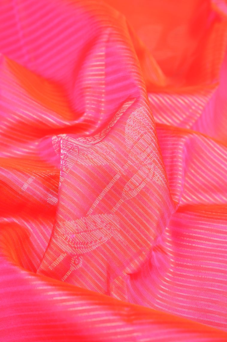 Strawberry Pink Soft Silk Saree with Silver Zari The Soft Silk Saree In Yellow Captures The Essence Of Tradition With I view 4