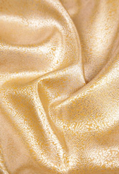 Gold Tissue Silk Sarees with Silver Zari Floral Patterns