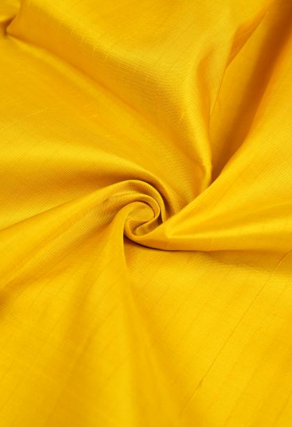 Lemon Yellow Kanchipuram Silk Sarees with Without Zari Zari Plain