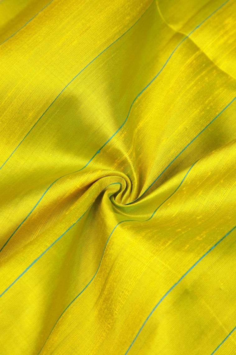 Chartreuse Green Soft Silk Saree with Silver Zari Plain view 4