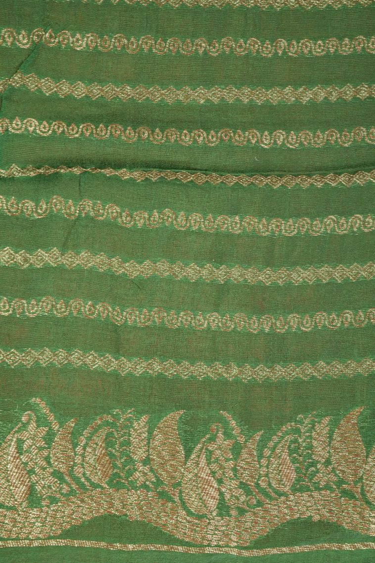 Candy Red Banaras Sarees with Copper Zari Buttis (small Dots Or Motifs) view 3