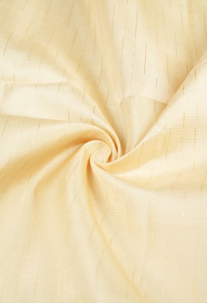 Cream White Soft Silk Saree with Silver Zari Stripes