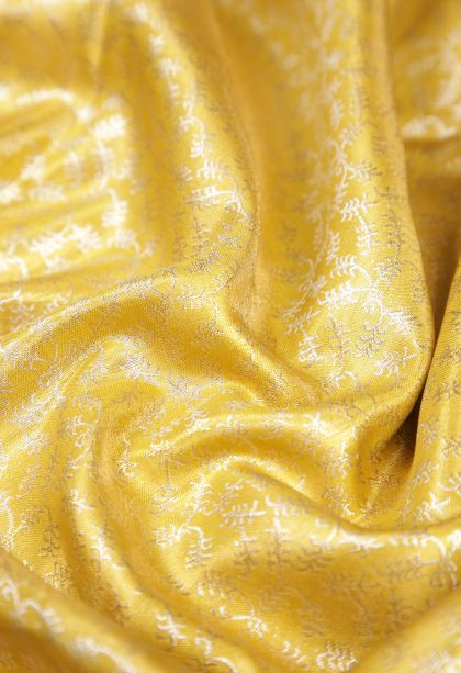 Gold Tissue Silk Sarees with Silver Zari Floral Patterns
