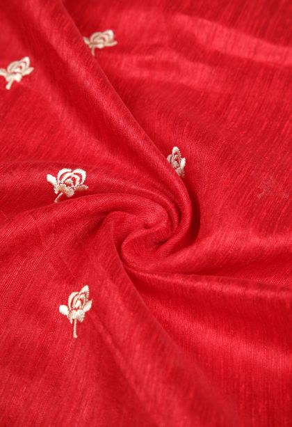 Strawberry Pink Tussar Saree with Without Zari Zari Buttis (small Dots Or Motifs)