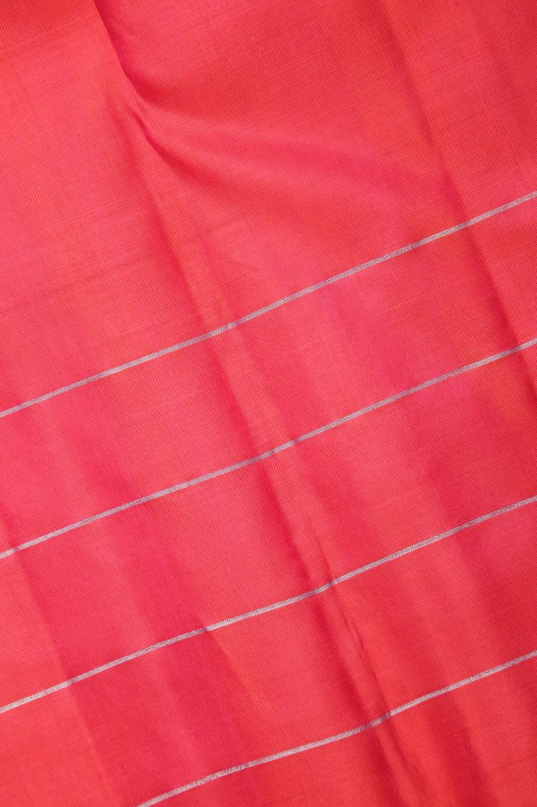 Lemon Yellow Soft Silk Saree with Silver Zari Stripes view 3