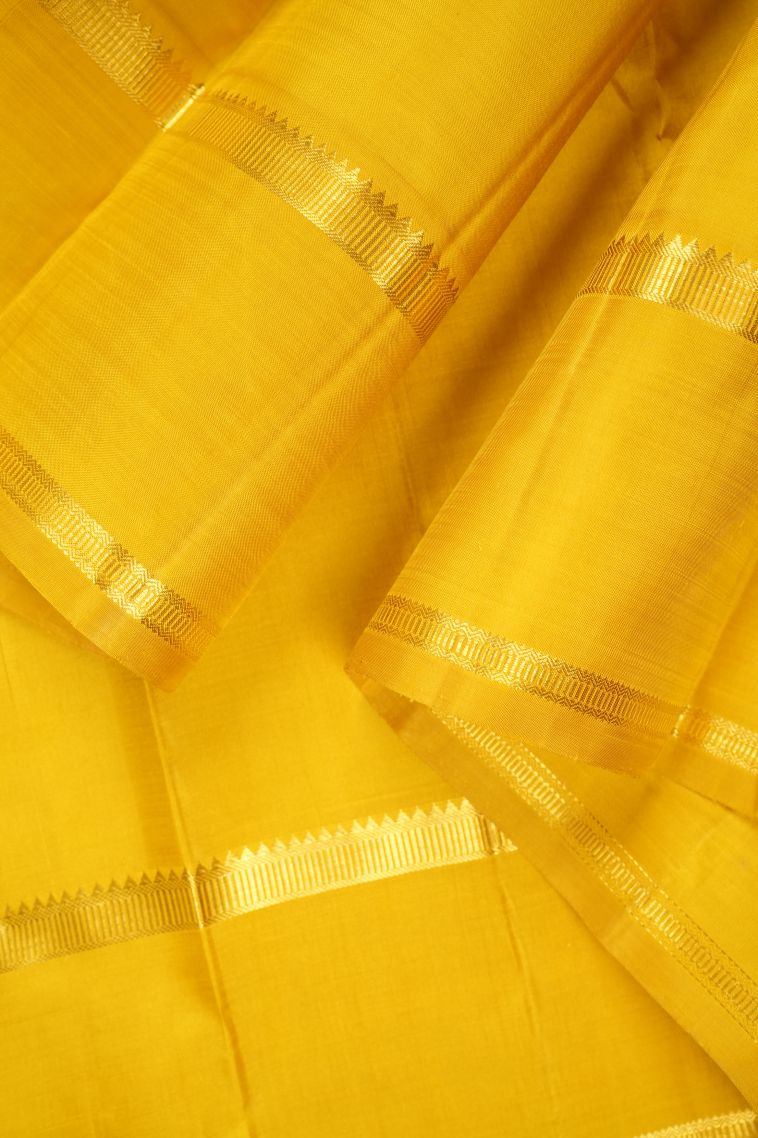 Mint Green Kanchipuram Silk Sarees with Gold Zari Checks view 3