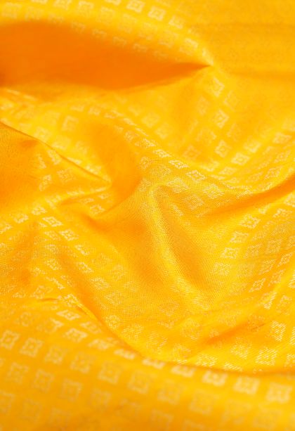 Latte Yellow Soft Silk Saree with Gold Zari Buttis (small Dots Or Motifs)