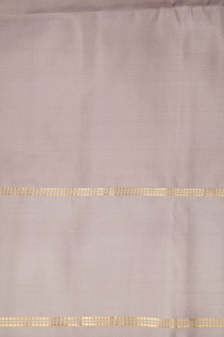 Lapis Blue Soft Silk Saree with Gold Zari Stripes view 3