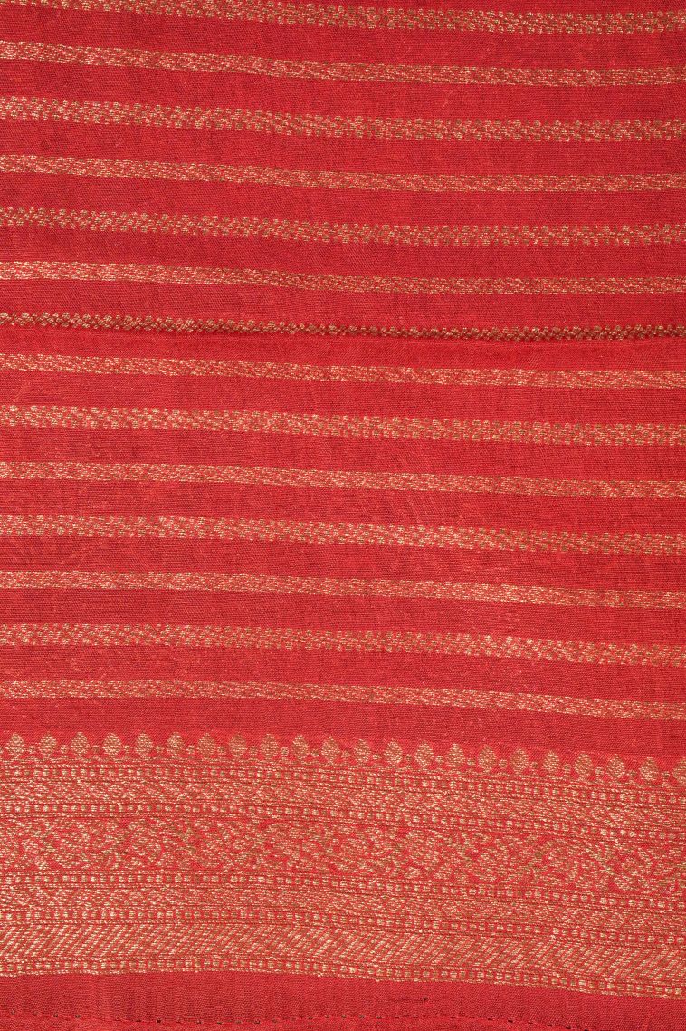 Basil Green Banaras Sarees with Copper Zari Buttis (small Dots Or Motifs) view 3