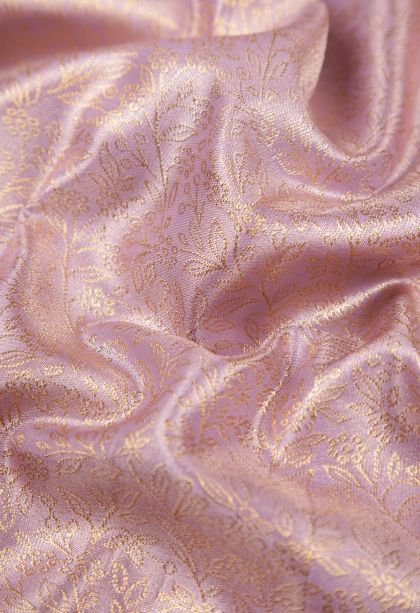 Lavender Purple Tissue Silk Sarees with Silver Zari Floral Patterns