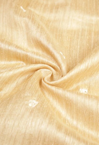 Cream White Tussar Saree with Without Zari Zari Buttis (small Dots Or Motifs)