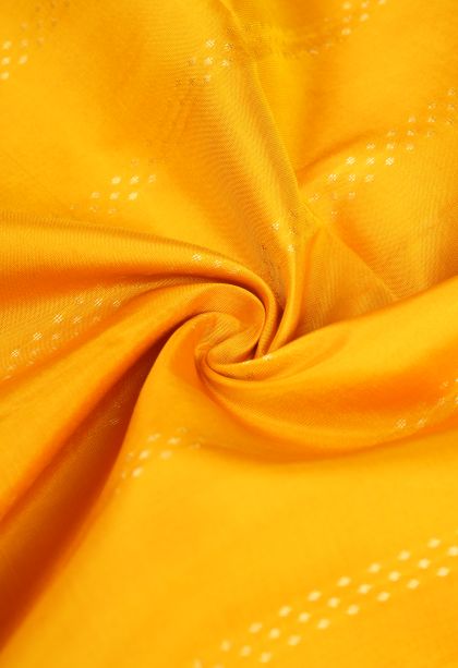 Lemon Yellow Soft Silk Saree with Gold Zari Stripes
