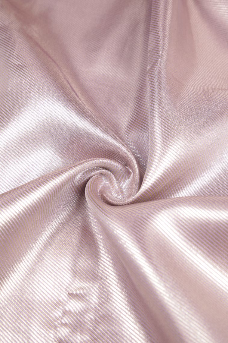 Lavender Purple Tissue Silk Sarees with Silver Zari Stripes view 4