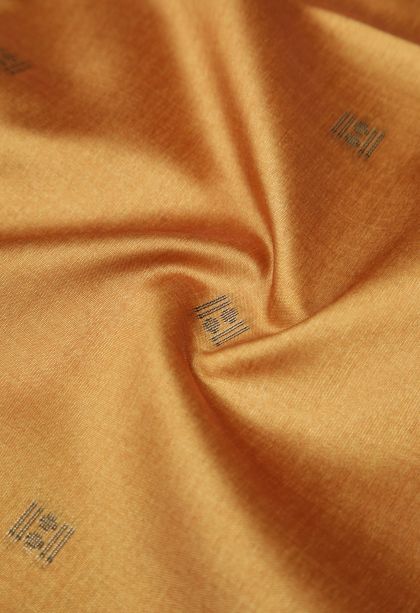 Gold Tussar Saree with Bronze Zari Buttis (small Dots Or Motifs)