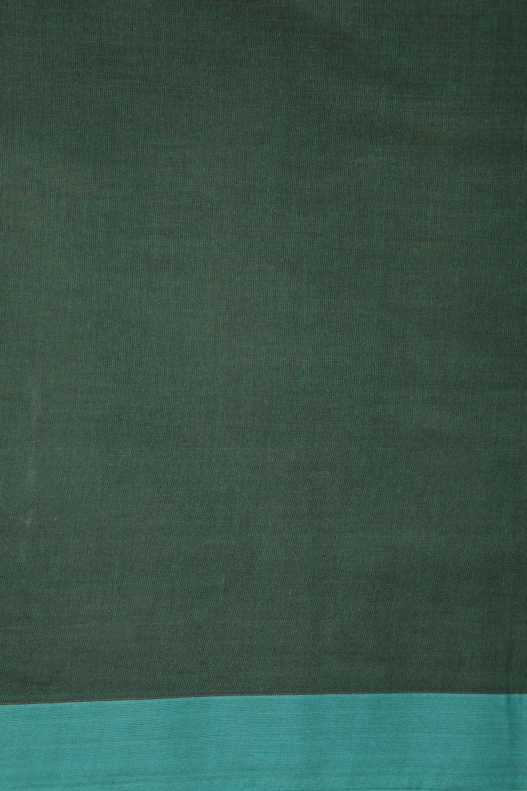 Basil Green Kovai Cotton Sarees with Without Zari Zari Stripes view 3