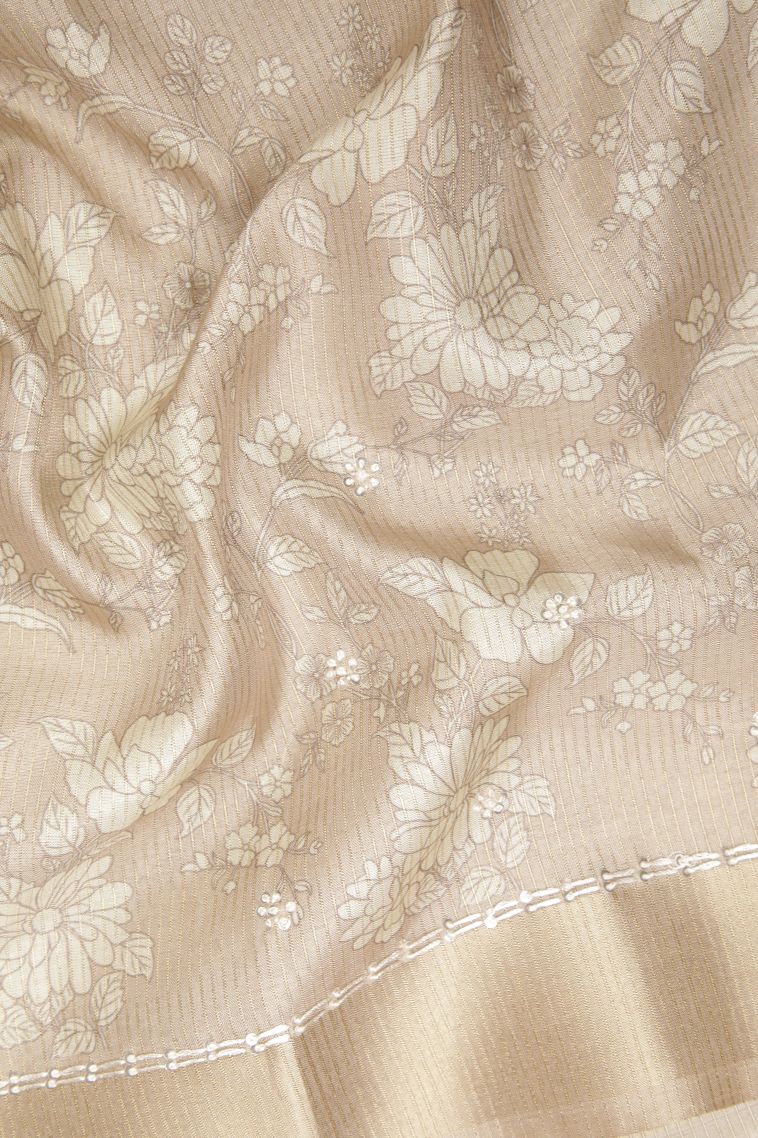 Mauve Purple Tussar Saree with Without Zari Zari Floral Patterns view 3