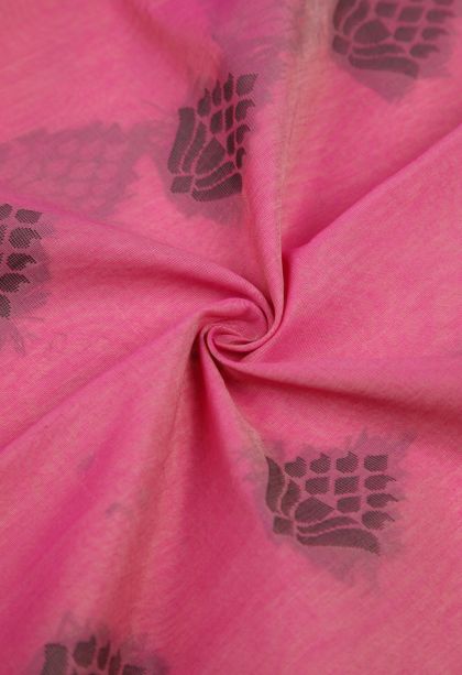 Bubblegum Pink Silk Cotton with Without Zari Zari Buttis (small Dots Or Motifs)