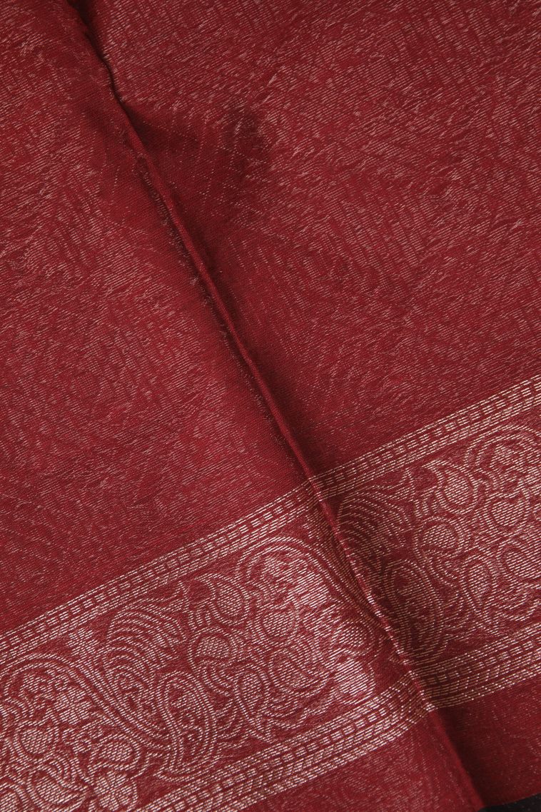 Asphalt Black Silk Cotton Sarees with Bronze Zari Buttis (small Dots Or Motifs) view 3