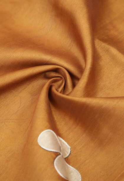 Biscotti Yellow Tussar Saree with Without Zari Zari Floral Patterns