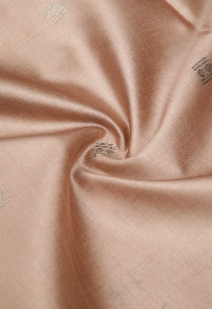 Lemonade Pink Tussar Saree with Bronze Zari Buttis (small Dots Or Motifs)