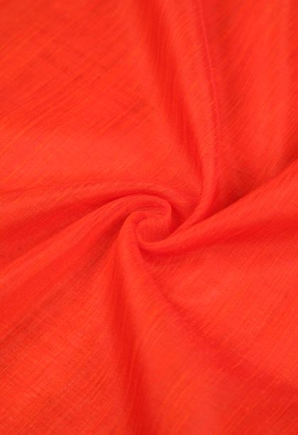 Tiger Orange Tussar Saree with Without Zari Zari Plain