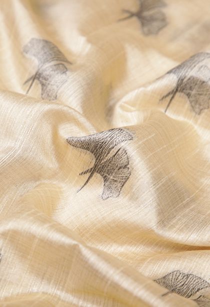 Cream White Tussar Saree with Bronze Zari Buttis (small Dots Or Motifs)