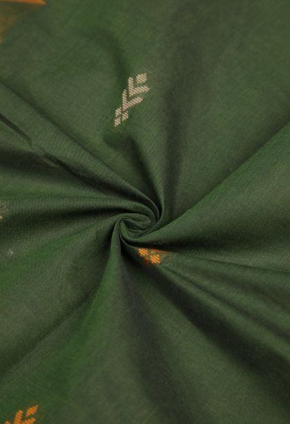Bottle Green Kovai Cotton Sarees with Without Zari Zari Buttis (small Dots Or Motifs)