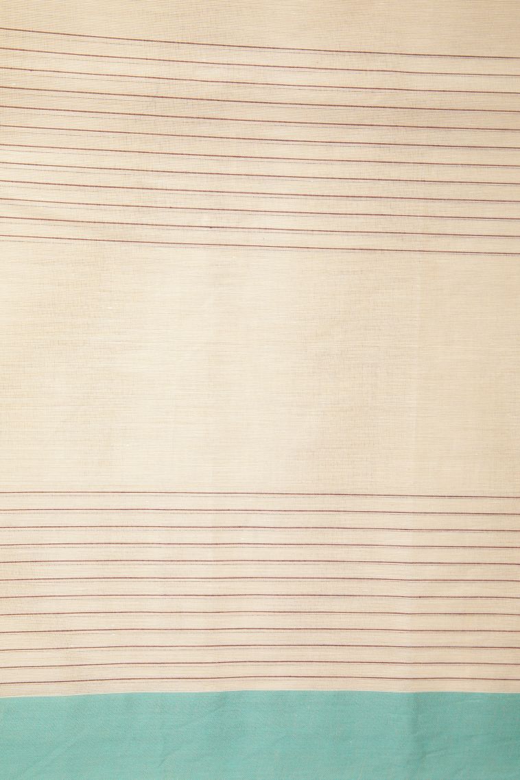 Alabaster White Kovai Cotton Sarees with Without Zari Zari Checks view 3